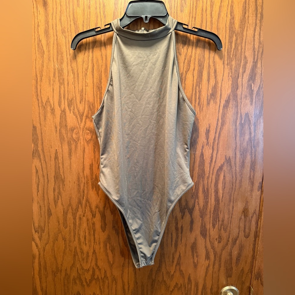 Dark Olive Green Sleeveless Bodysuit